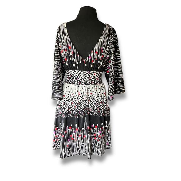 Vintage Y2k Tibi New York Kimono Sleeve Floral Fit and Flare Dress Sz L - Picture 1 of 8